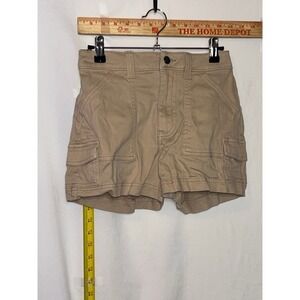 Hollister Ultra High-Rise Mom Shorts 3" Khaki Tan Cargo Utility Womens Size 00